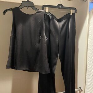 Alice + Olivia Cocktail Suit Set - Black Satin (Sold as a set)